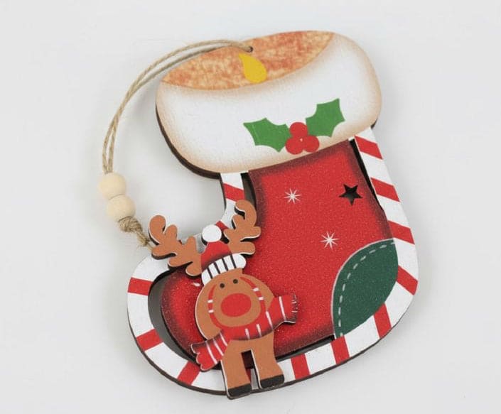 Red & White Christmas Stockings with Snowflake Decor