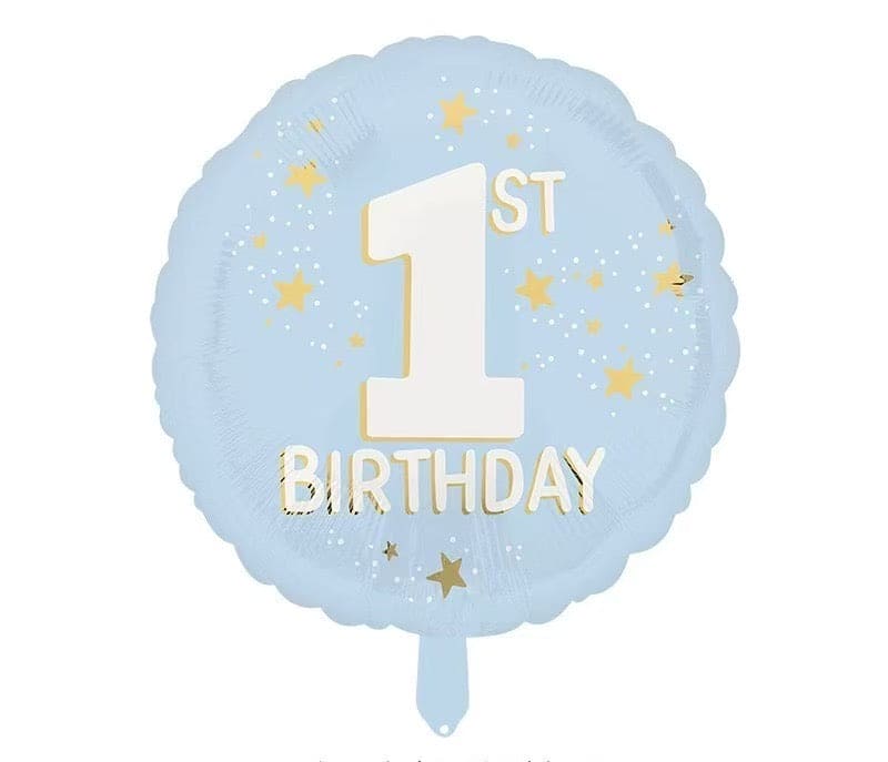 بالون عيد ميلاد الصبي الأول باللون الأزرق مقاس 18 بوصة