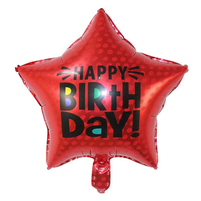 Happy Birthday Red Star Foil Balloon