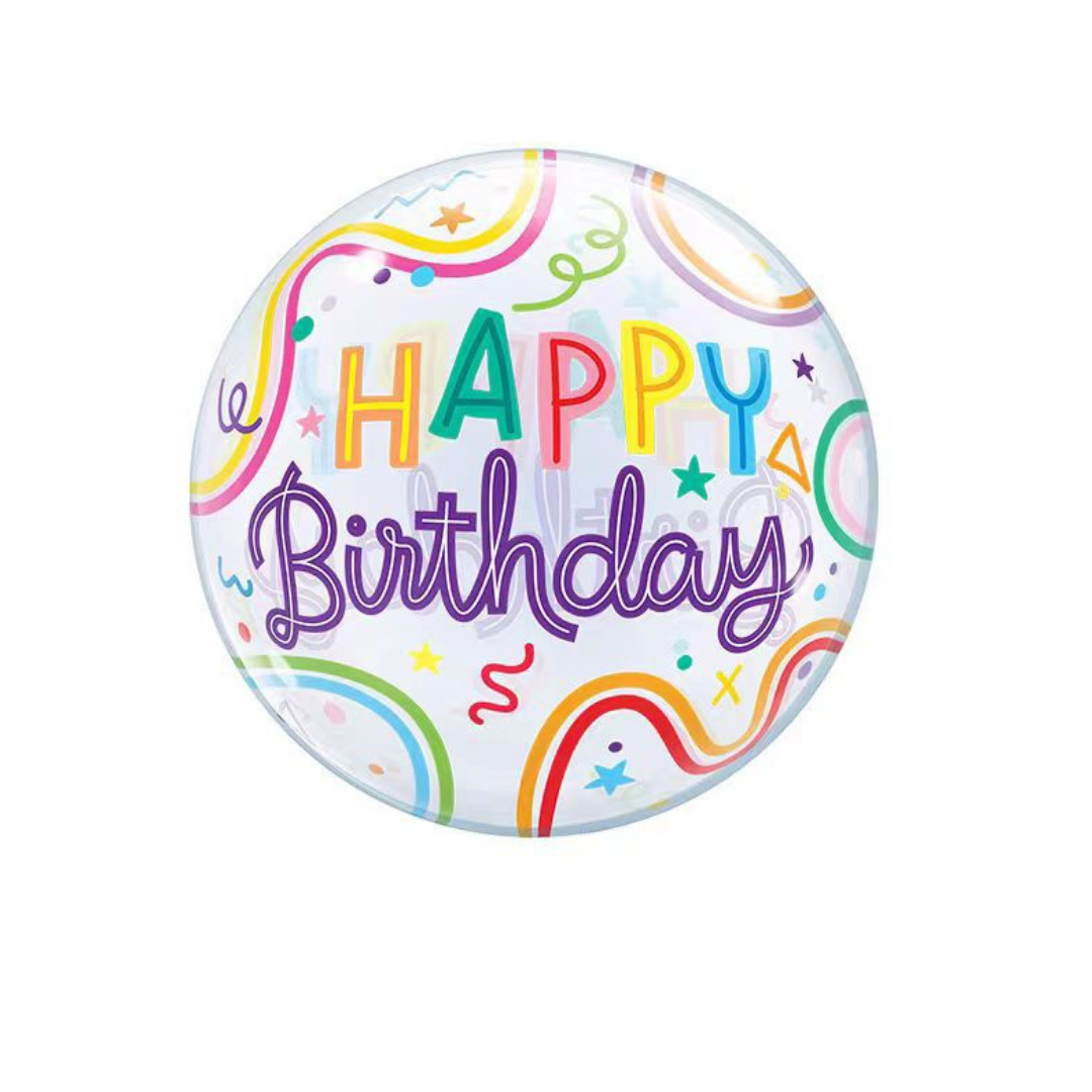 Ballon multicolore Joyeux anniversaire