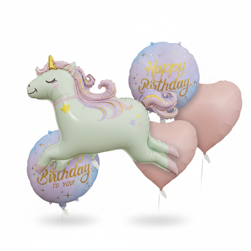 Unicorn 5 Foil Balloon Set