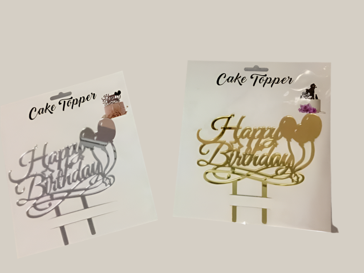 Happy Birthday Balloon Plexi Cake Topper