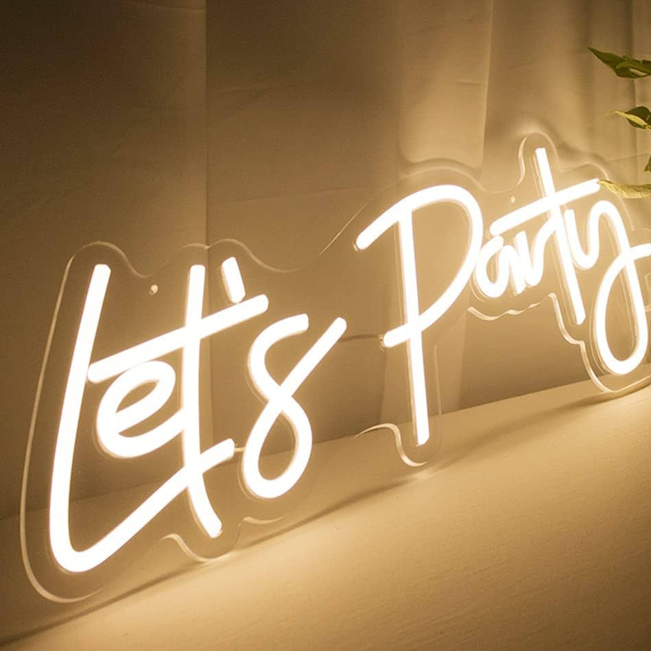 LED USB Operated Light Sign Neon Let's Party