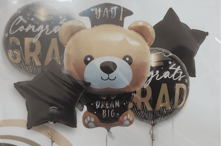 Graduation Bear 5 Pieces Foil Balloon Set