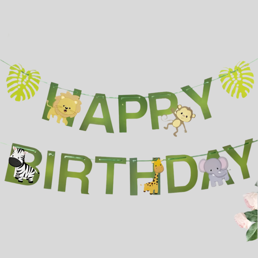 Jungle Happy Birthday Paper Banner