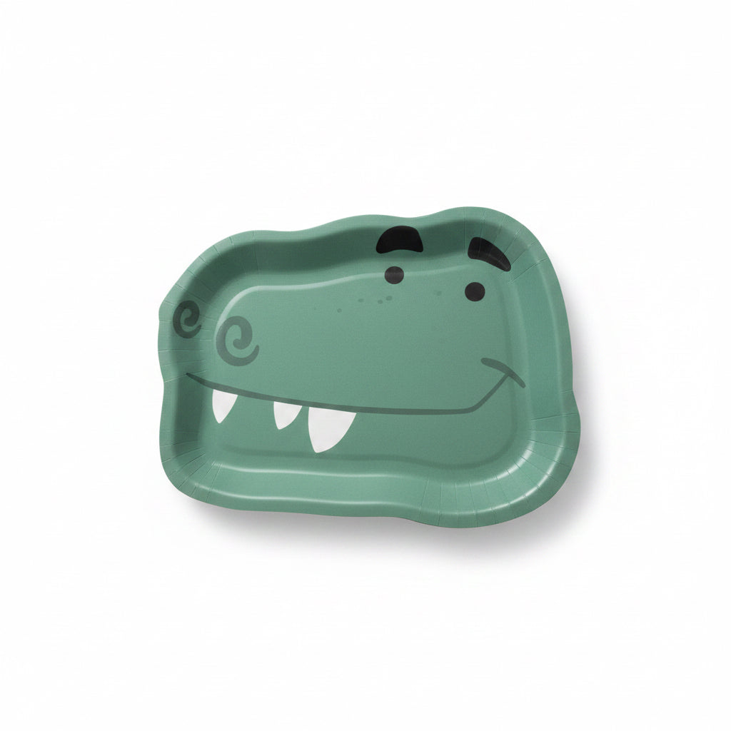 Dinosaur Monster Face Shaped Paper Plate 11 Inch 8 Pieces