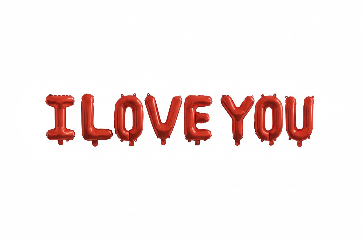 Heart I Love You 8 Letters Red 16” Foil Balloon