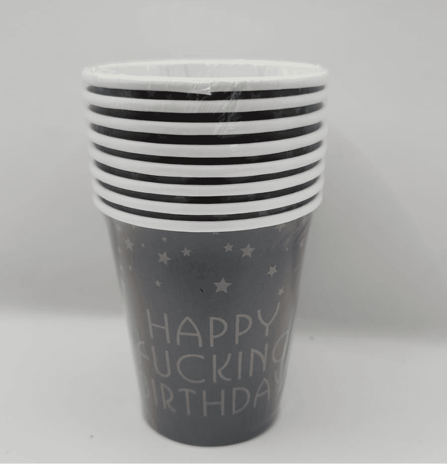 Black Adult Happy Birthday Paper Cups