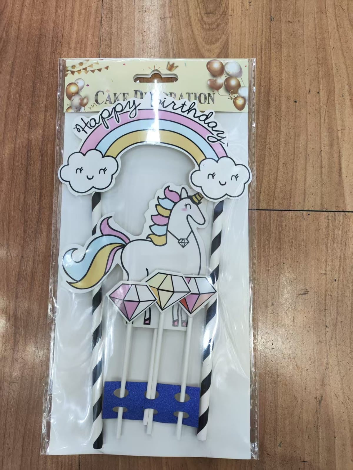 Unicorn Happy BirthdayCake Topper