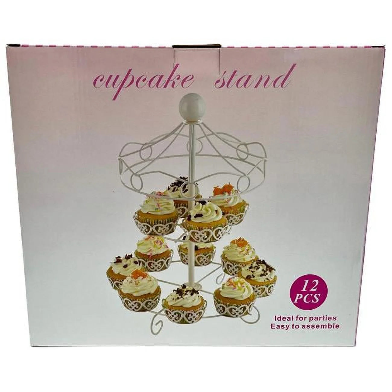 12 Pcs Metal Birthday Cupcake Stand