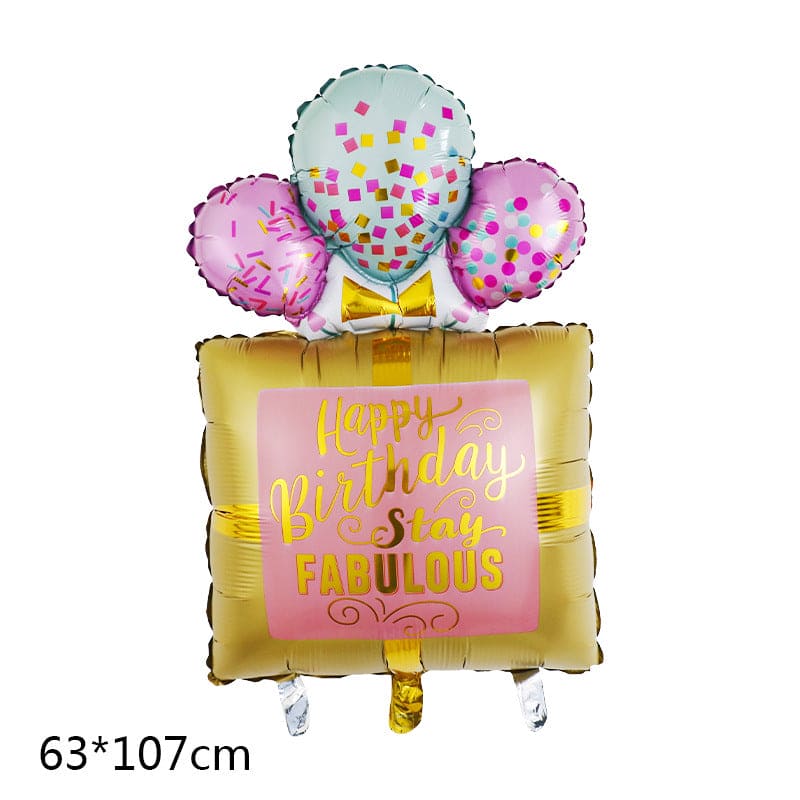 Joyeux anniversaire, reste fabuleux, ballon carré