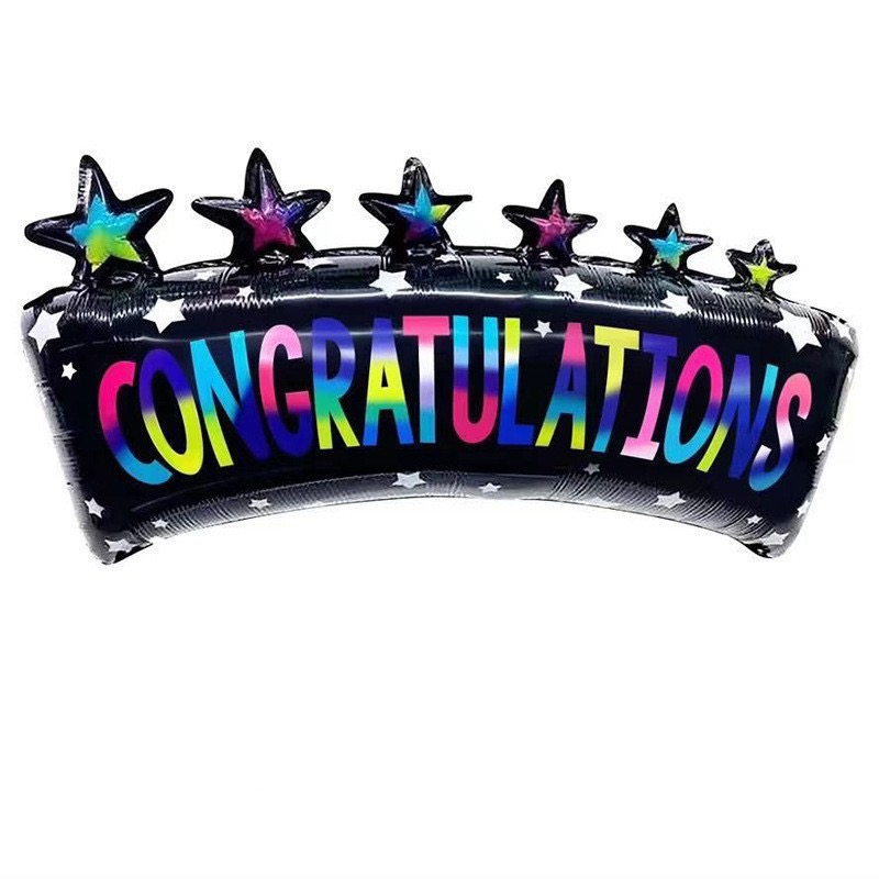 Ballon noir et multicolore de félicitations