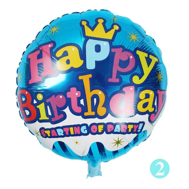 Blue Happy Birthday Multi Color Foil Balloon