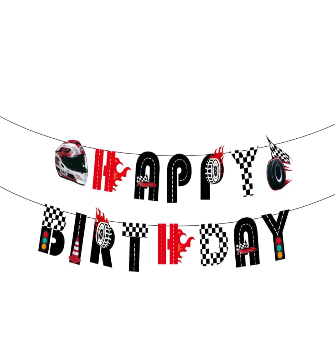 Racing Happy Birthday Banner