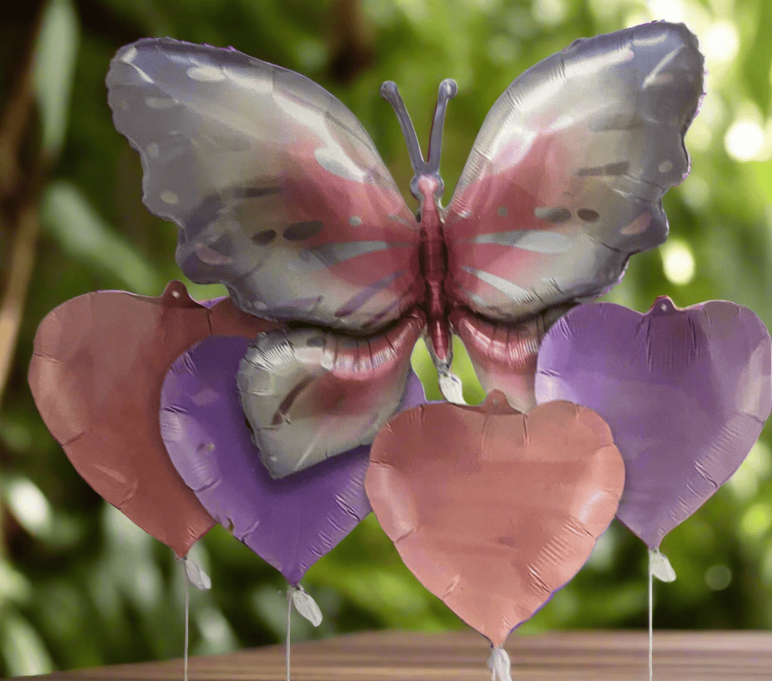 Butterfly Foil 5 Pieces Balloon Set