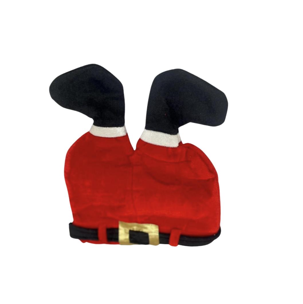 Chapeau de Noël à l'envers et pantalon de Père Noël