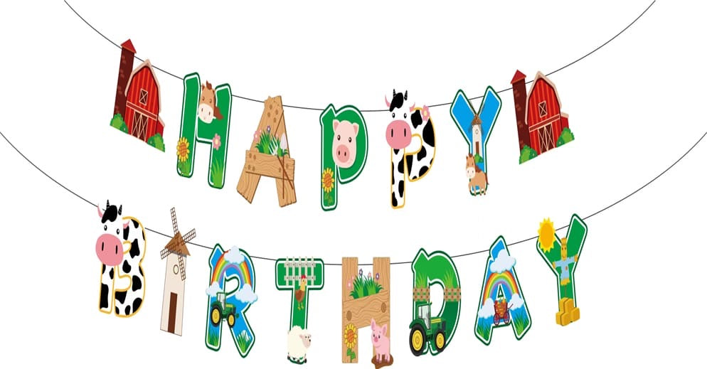 Happy Birthday Farm Banner
