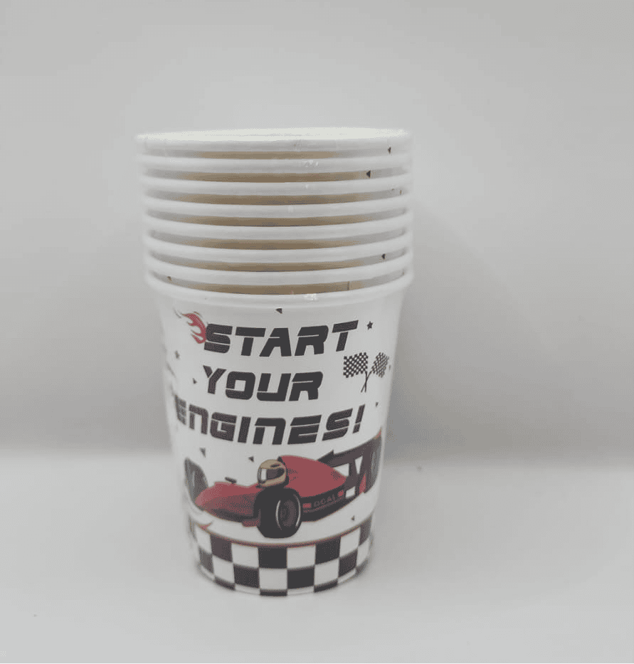 Race Cars Paper Cups