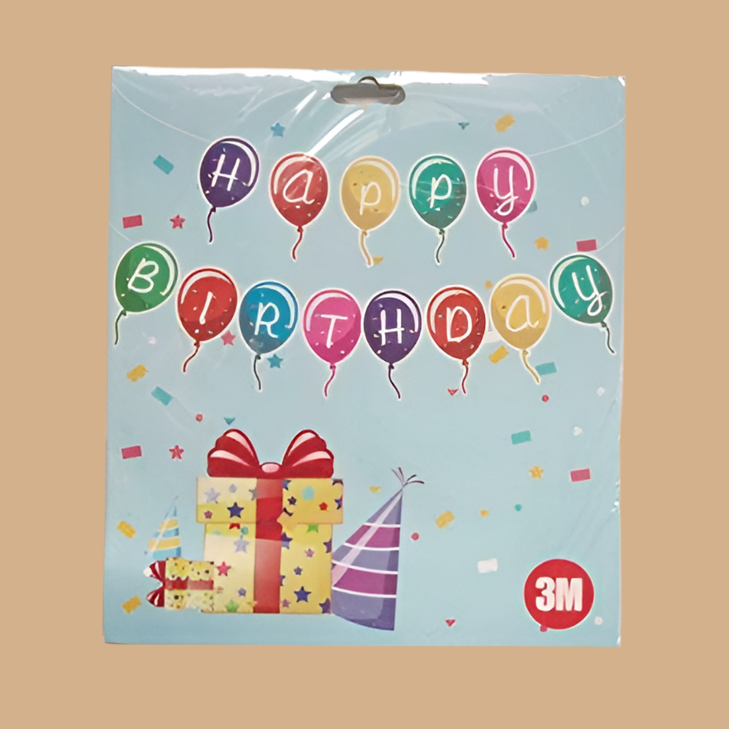 Balloon Happy Birthday Banner with Foil for Decoration