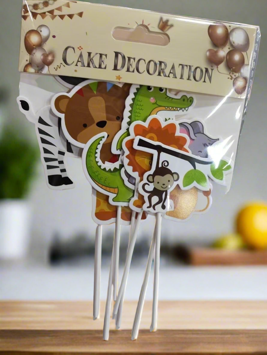 Zoo Animals 8 Pcs Cake Toppers