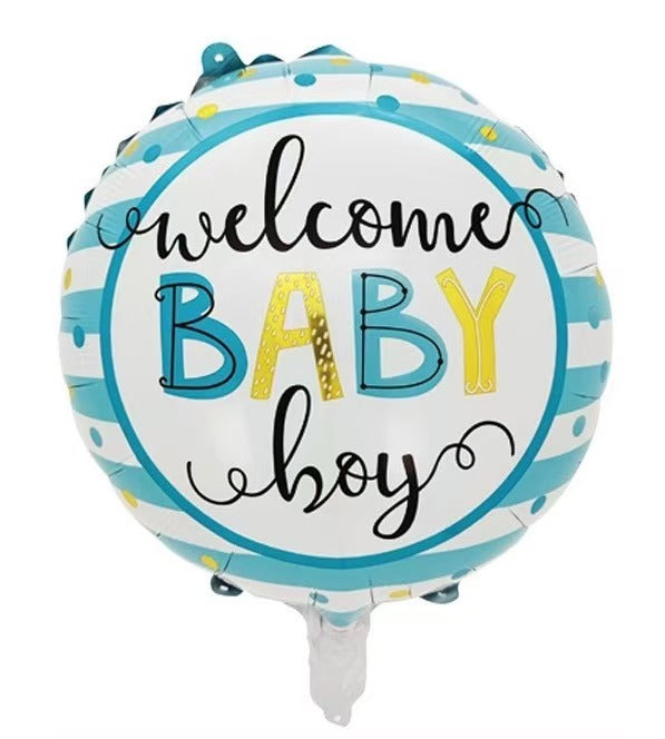 Welcome Baby Boy Round Foil Balloon