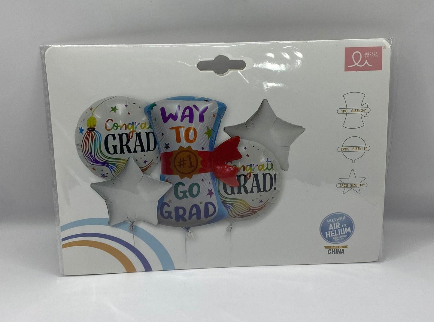 Graduation Bear 5 Pieces Foil Balloon Set