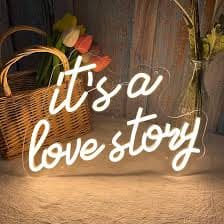LED Custom Warm USB Operated Light Sign Neon It's a Love Story