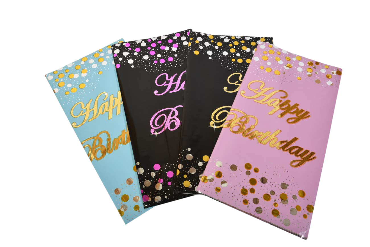 Metallic Happy Birthday Table Covers - My Store
