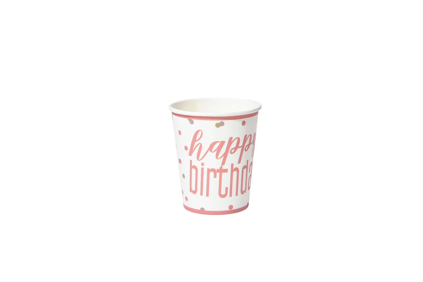 Happy Birthday Pink Dotted Paper Cup - My Store