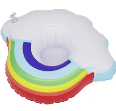 حامل أكواب مشروبات حورية البحر قابل للنفخ باللونين الأزرق والأرجواني