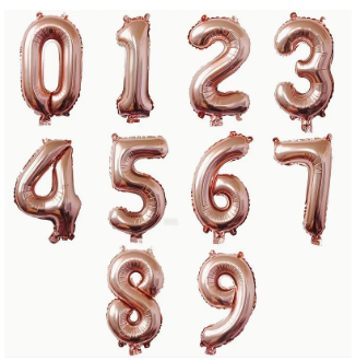 40 Inch Rosegold Number Foil Balloon