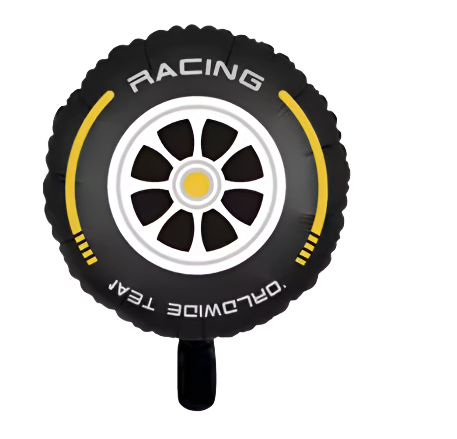 18" Black Wheel Race Car Foil Balloon