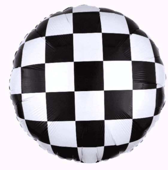 18" Checkered Race Foil Balloon