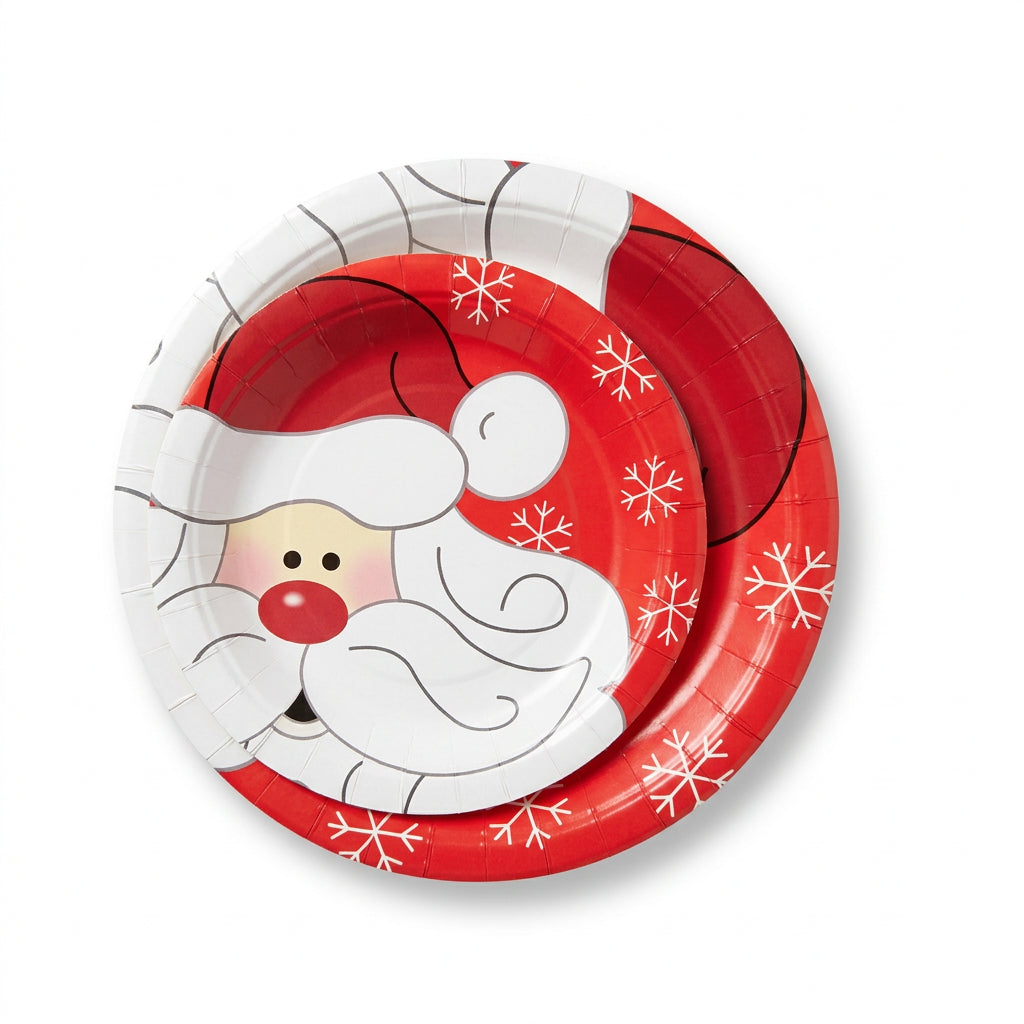 Santa Claus Paper Plates 12 Pieces 9 Inch and 7 Inch