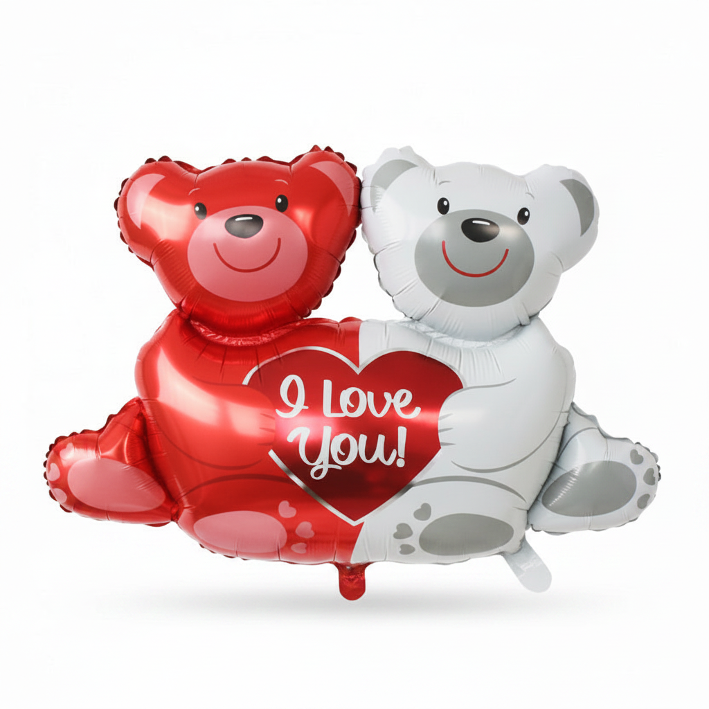 I Love You Teddy Bear Foil Balloon - Studio