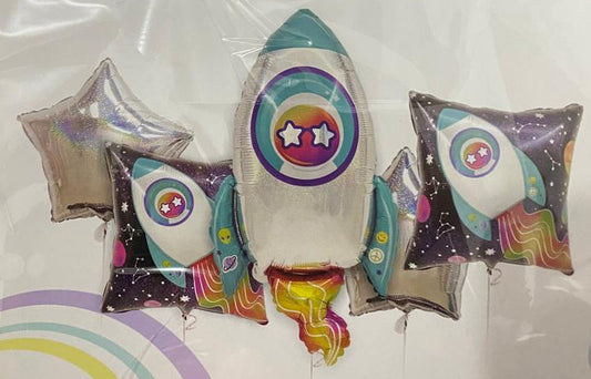 Space Themed 5 Pieces Foil Balloon Set