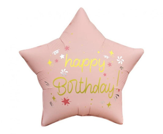 Happy Birthday Star Foil Balloon