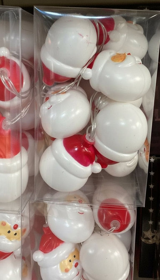 2 Meters 10 Battery Santa Warm Light Bulbus