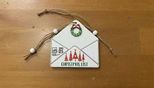 Wooden Letter Christmas Pendant