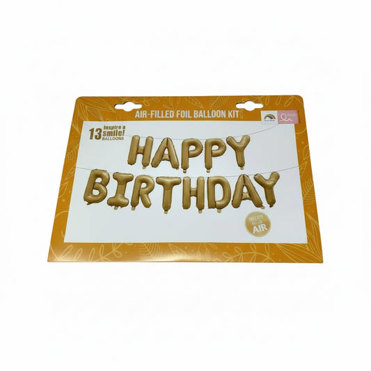 Yellow Gold Happy Birthday Balloon Set