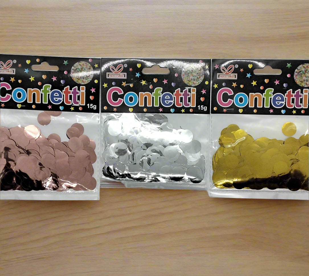 Paper Confetti x 15 G Silver Gold RoseGold