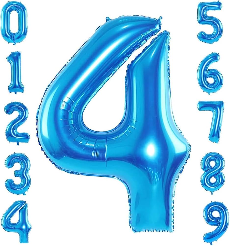 40 Inch Blue Number Foil Balloon
