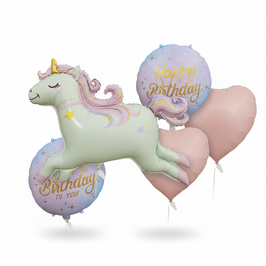 Unicorn 5 Foil Balloon Set