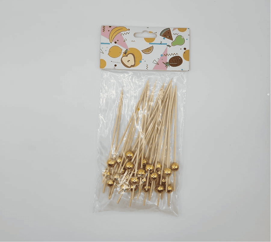 Gold Pearl Bamboo Cocktail Sticks