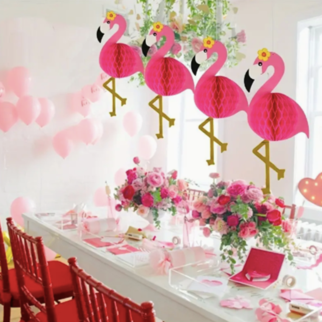 Flamingo Pink Honey Comb Decoration