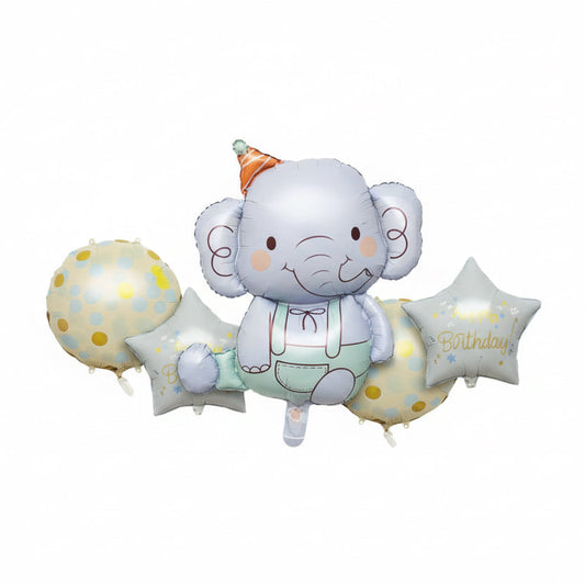 Blue Elephant Foil Balloon Set