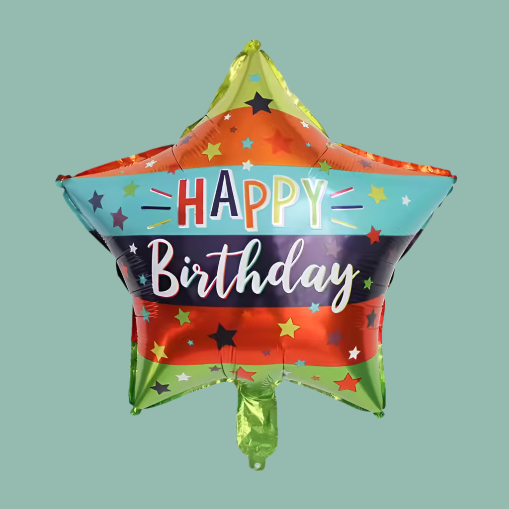 Happy Birthday Star 18” Foil Balloon