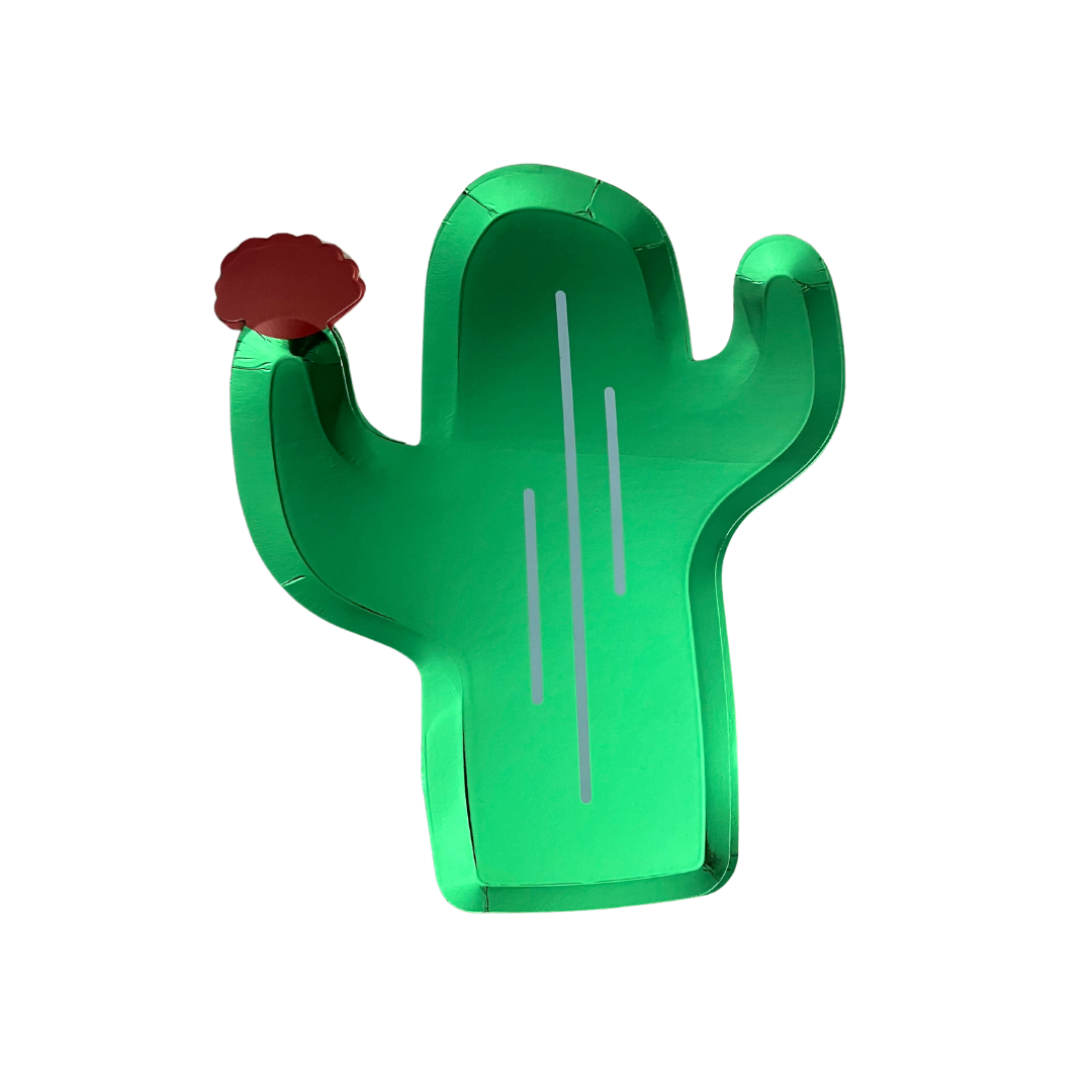 Shiny Green Cactus Paper Plates