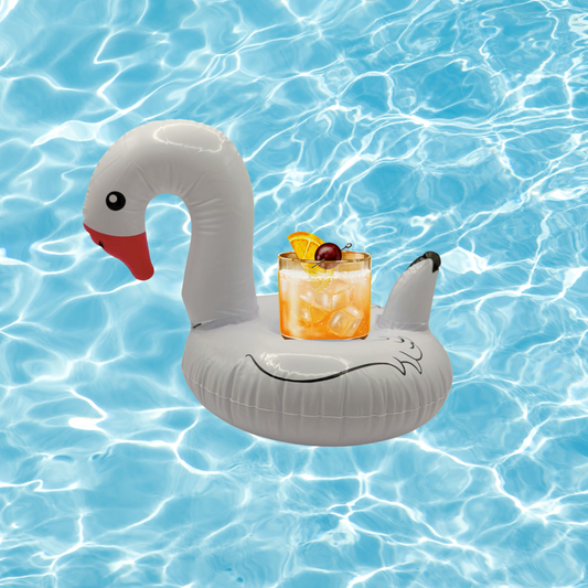 White Swan Inflatable Drink Holder Floatie