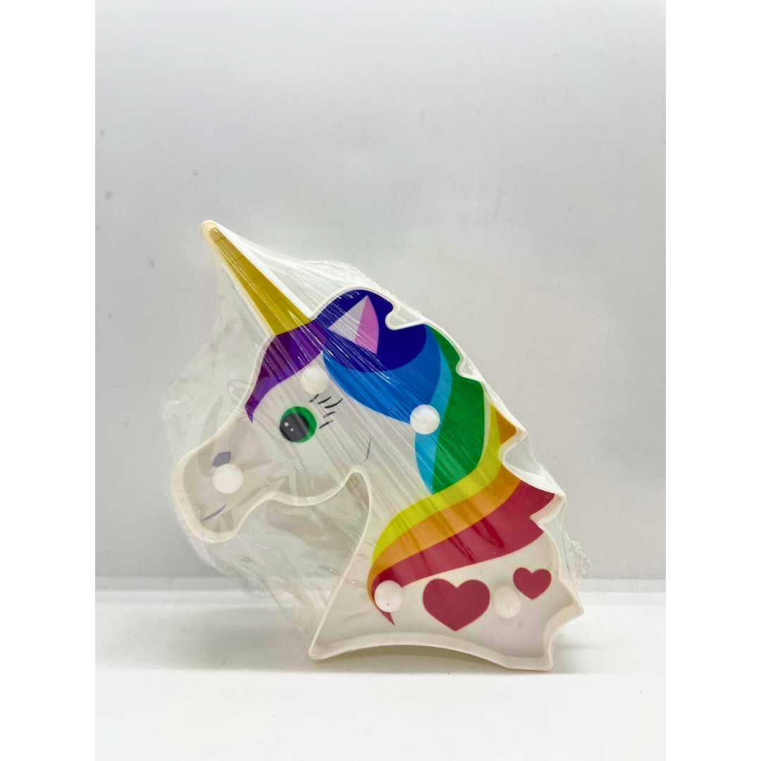 Unicorn Head Rainbow with Hearts Led Light Lamp